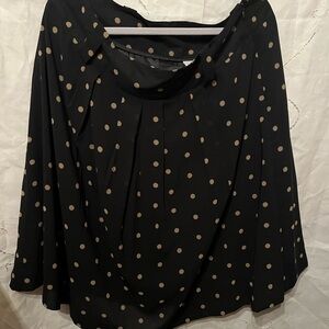 Worthington Black Skirt with Beige Polka Dots - pleated, very pretty